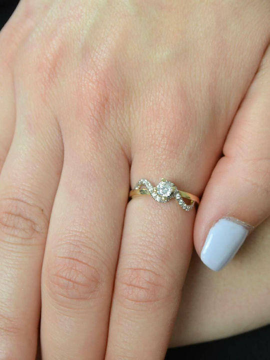 Goldjewels Single Stone Ring From 14K Gold