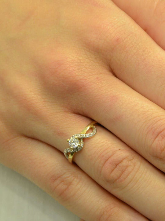 Goldjewels Μονόπετρο από Χρυσό 14K με Ζιργκόν