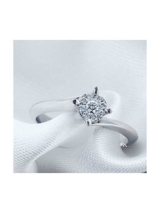 Single Stone from White Gold 18K with Diamond