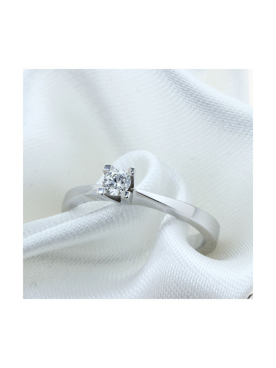 Single Stone from White Gold 18K with Diamond