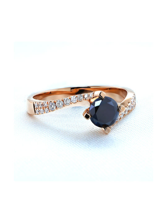 Single Stone from Rose Gold with Diamond