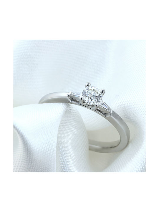 Single Stone from White Gold 18K with Diamond