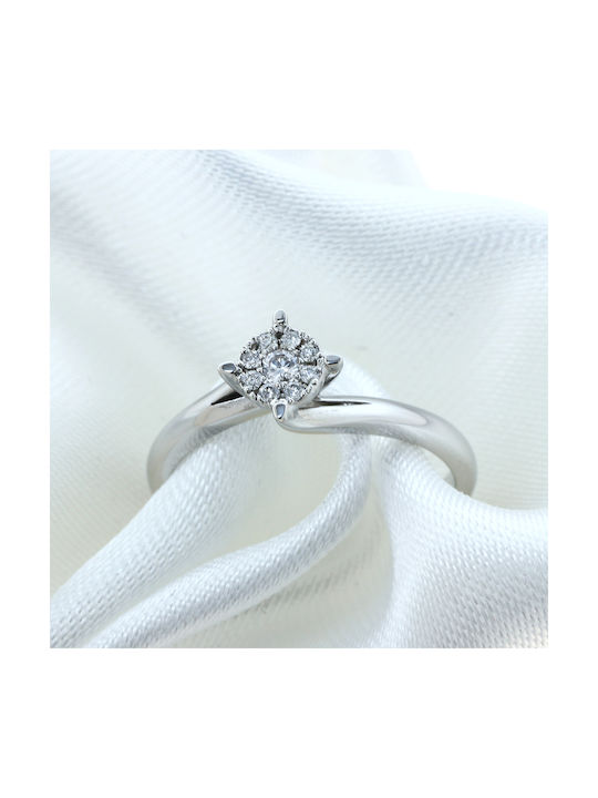 Single Stone from White Gold 18K with Diamond