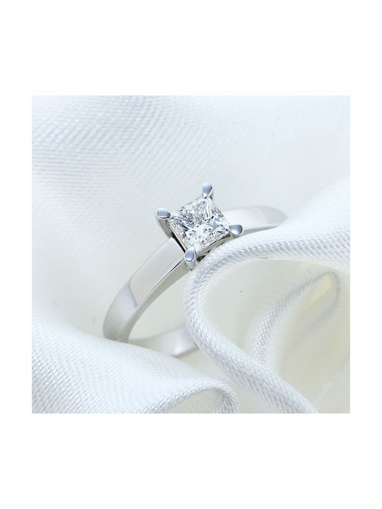 Single Stone from White Gold 18K with Diamond