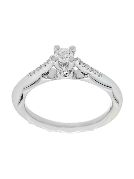 Single Stone from White Gold 18K with Diamond