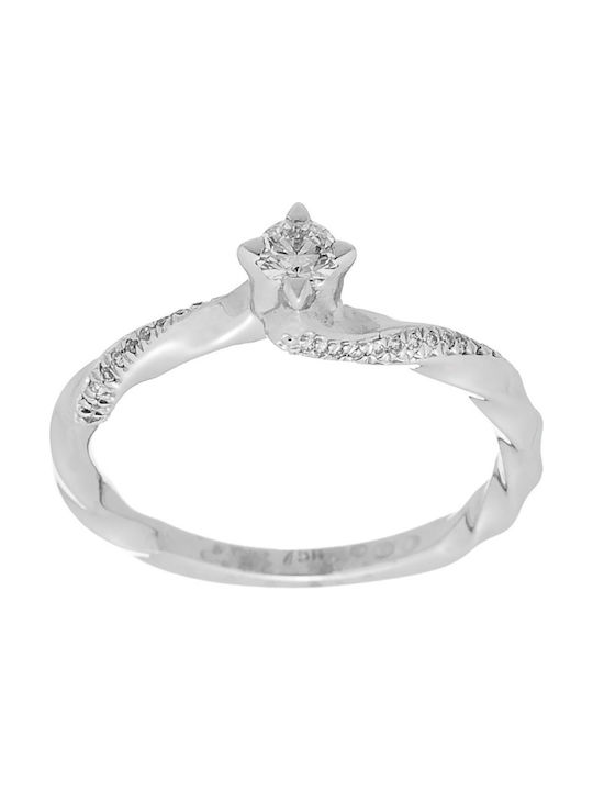 Single Stone from White Gold 18K with Diamond