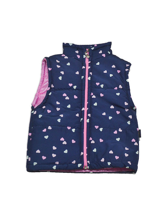 Else Girls Quilted Coat Blue Sleeveless