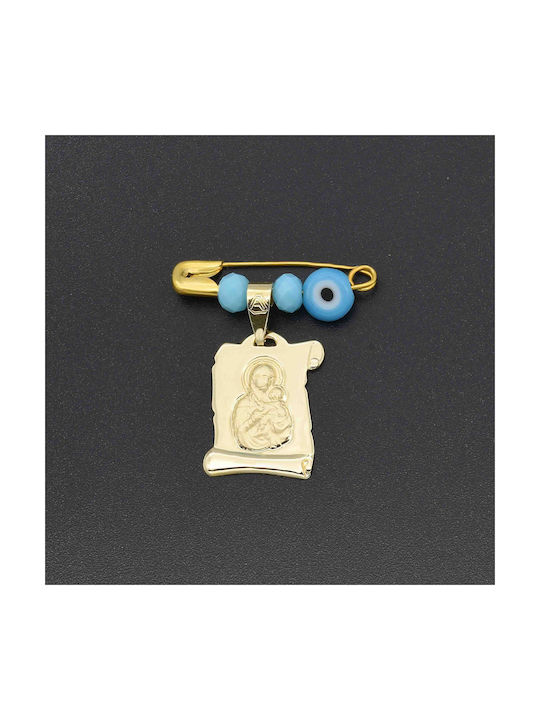 Pendant Kids Talisman with Virgin Mary from Gold 14K ΦΥ307-0