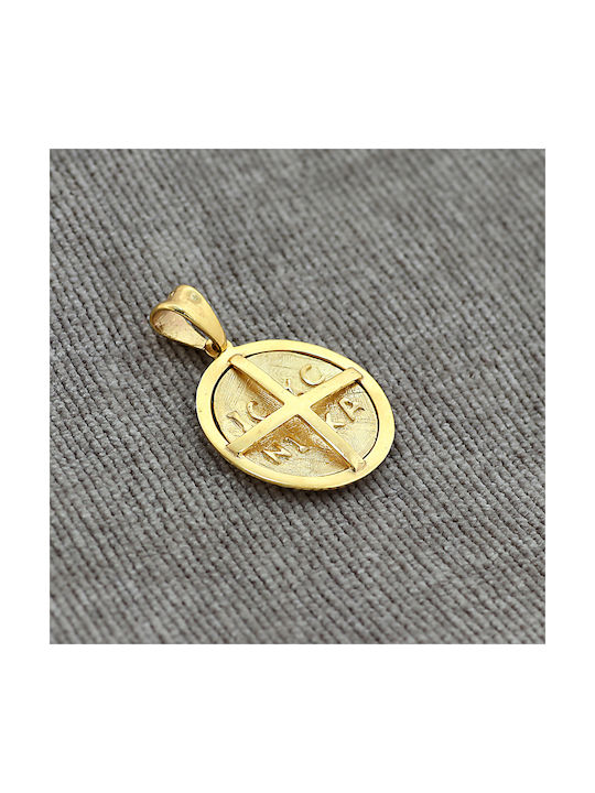 Pendant Kids Talisman Double Sided Constantine from Gold 9K P-60669