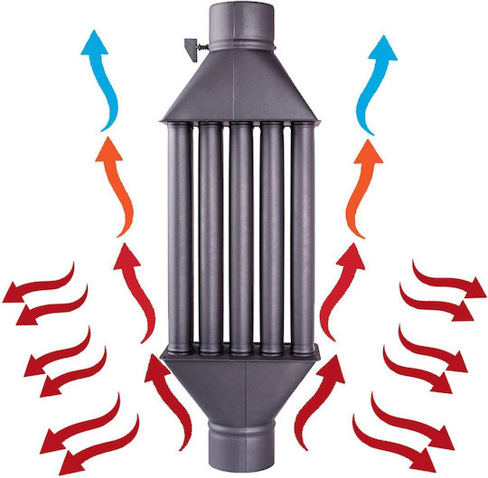 Топлообменник Chimney Pipe Метал 130мм Сив