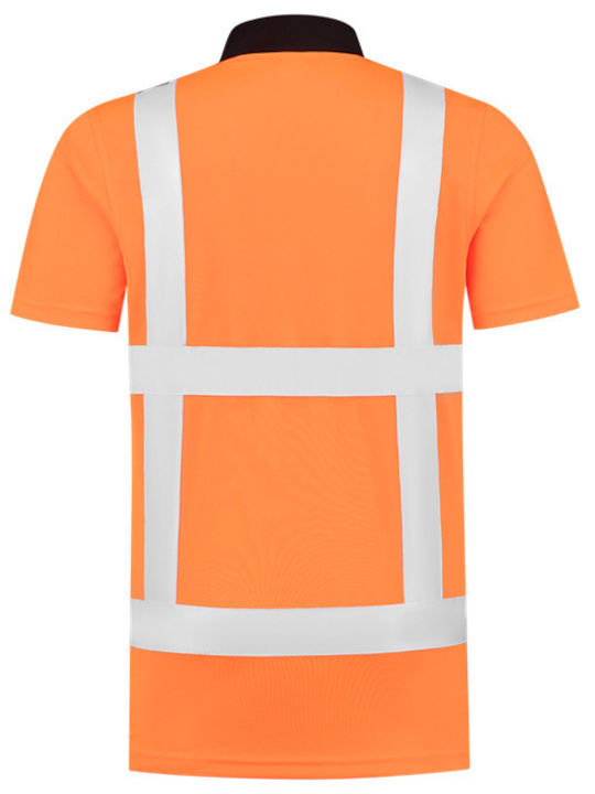 Tricorp Kurzärmelig Polo-Arbeitshemd Orange mit Reflektierenden Streifen