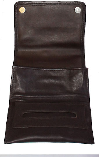 Tobacco Pouch Made of Brown Artificial Leather with Magnetic Closure 11x7.5cm
