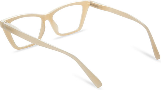 Perspectiv Men's Reading Glasses +3.00 in Beige color #Y-MILKYWHITE+3.00
