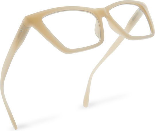 Perspectiv Men's Reading Glasses +3.00 in Beige color #Y-MILKYWHITE+3.00