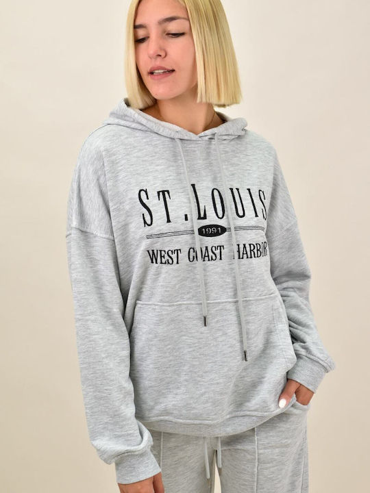 Potre Women's Hooded Sweatshirt Gray