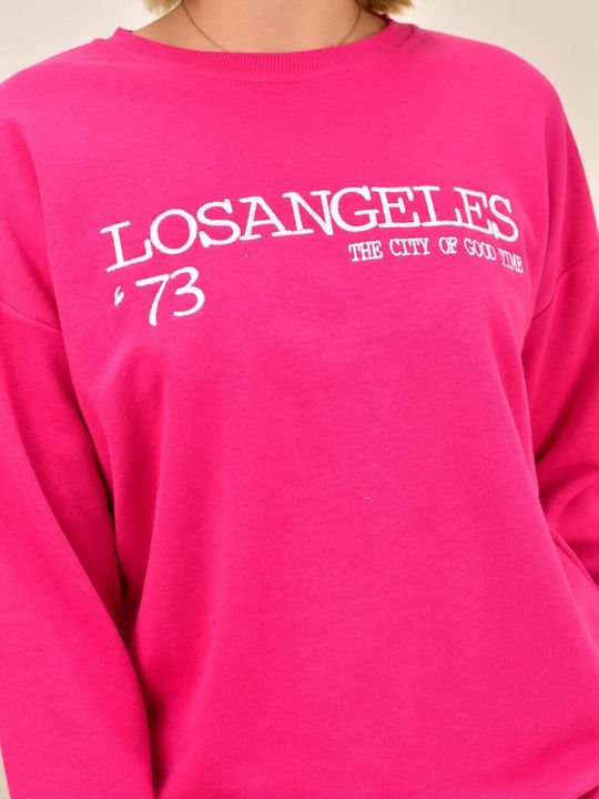Los Angeles Lang Damen Sweatshirt Fuchsie