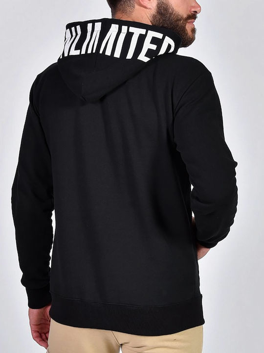 Clever Men's Sweatshirt with Hood and Pockets Black