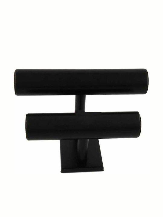 Tatu Moyo Σταντ Κοσμημάτων από Δερματίνη Μαύρο 26x13cm