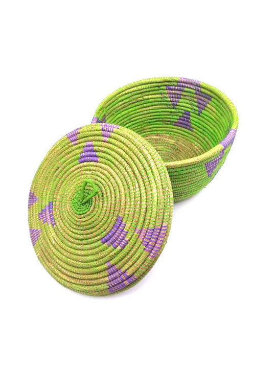 Декоративна кошница Слама с капак Green 28x20x31бр