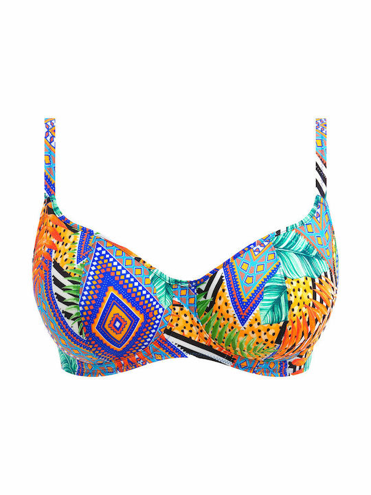 Freya Padded Underwire Bikini Bra with Adjustable Straps Multicolour