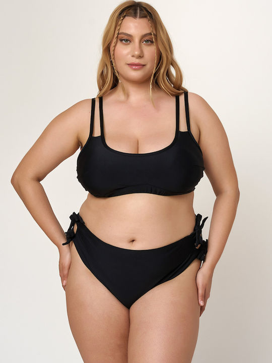 Jucita Set Bikini Triunghi Talie înaltă Negru