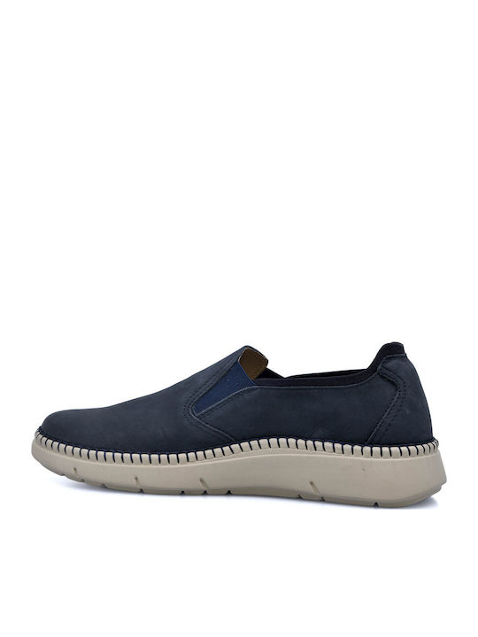 Leder Herren Slip-Ons Blau