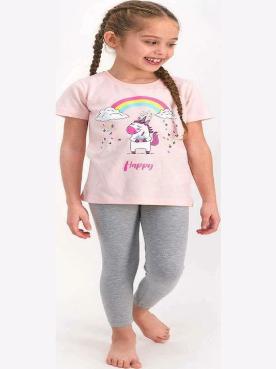 Roly Poly Παιδική Πιτζάμα Καλοκαιρινή Ροζ