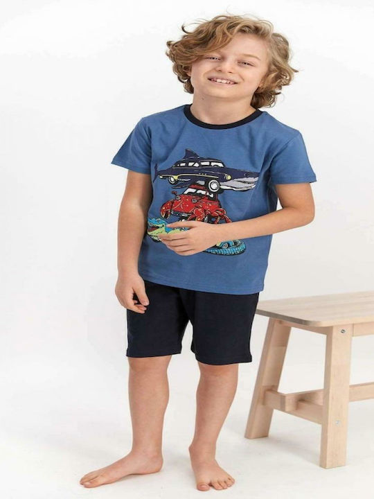 Roly Poly Kids' Pajamas Summer Blue Sea Cars
