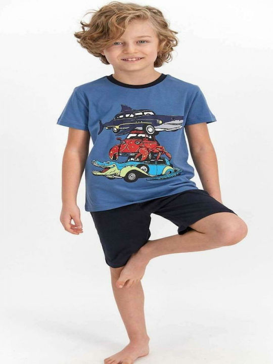 Roly Poly Kids' Pajamas Summer Blue Sea Cars