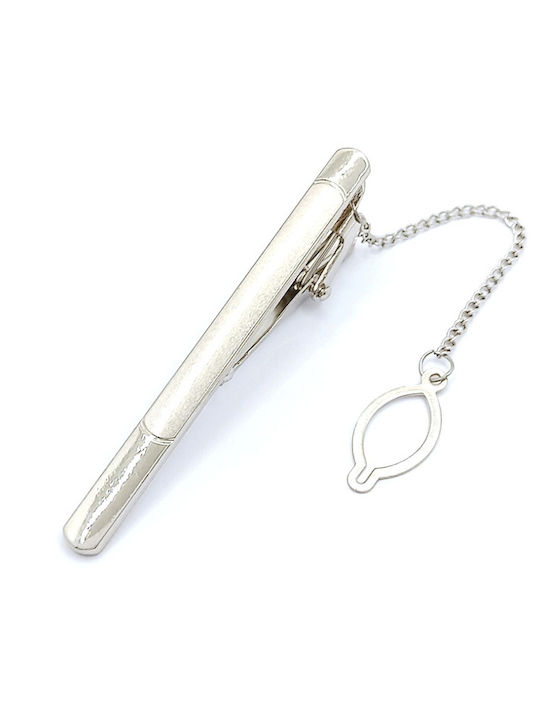 PS Silver Clip Γραβάτας από Ατσάλι Ασημί