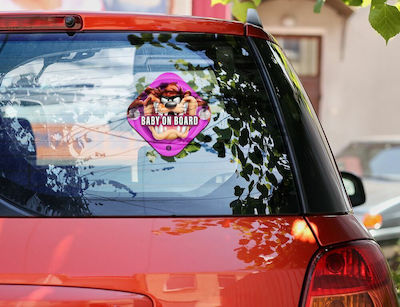 Boy Baby on Board Car Sign Pink with Suction Cup