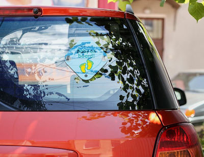 Boy Baby on Board Car Sign Blue with Suction Cup