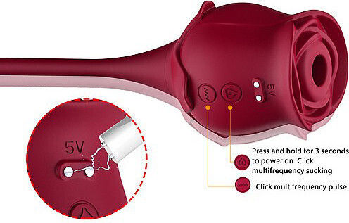 Clitoral Air Suction Rose Thrusting Δονητής Bullet 31cm Ροζ