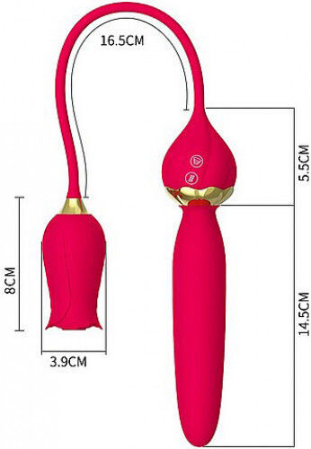 CyprusLoveShop Silicone Clit Suction Rose Thrusting Wand Vibrator Κλειτοριδικός Δονητής Ροζ