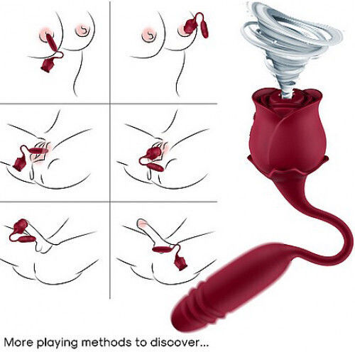 Clitoral Air Suction Rose Thrusting Δονητής Bullet 31cm Ροζ