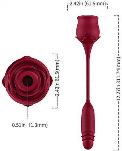 Clitoral Air Suction Rose Thrusting Δονητής Bullet 31cm Ροζ