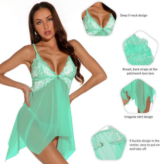 Lace Sexy Babydoll Πράσινο