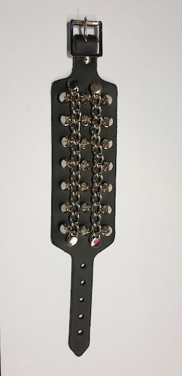 Bullet69 Handmade 3 Row Spike Chain Black