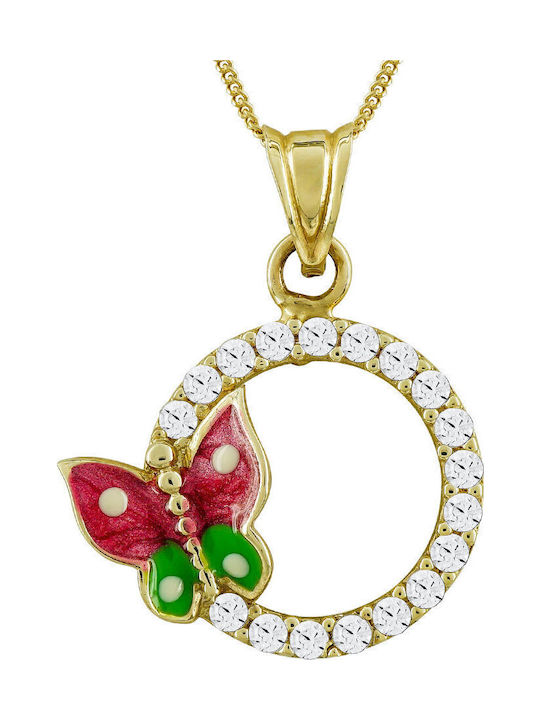Kinderhalskette Schmetterling Gold 14K Kinderhalskette Schmetterling Gold 14K