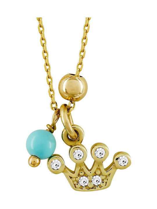 Kinderhalskette Krone Gold 14K Kinderhalskette Krone Gold 14K