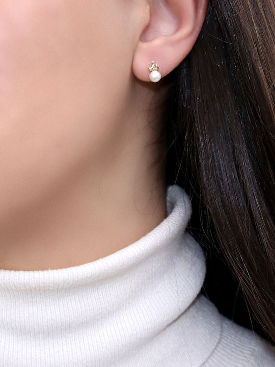 Hypoallergenic Kids Earrings Studs Crowns from Gold 9K