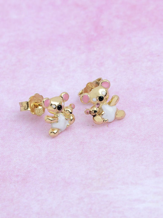 Ioannou24 Gold Studs Kids Earrings 9K