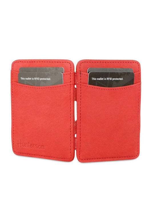 Magic Wallet Δερμάτινο Ανδρικό Πορτοφόλι Καρτών με RFID Πορτοκαλί