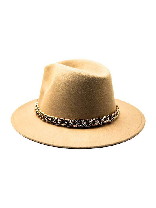 Γυναικείο Καπέλο Fedora Μπεζ