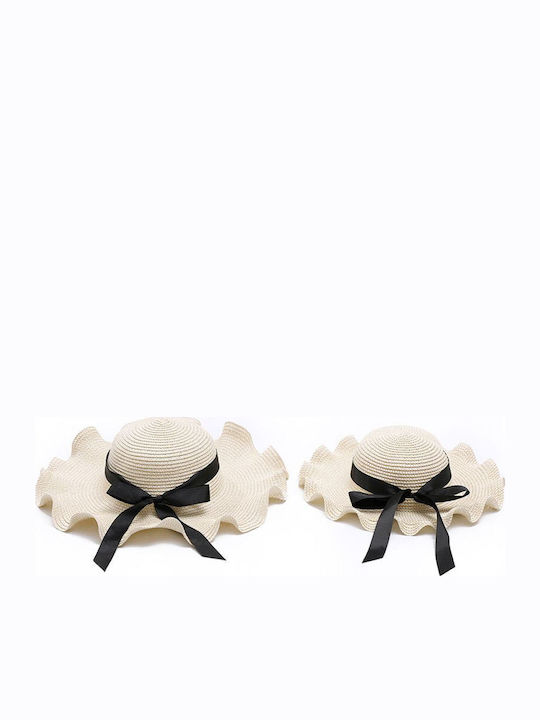 Babykids Frauen Rattangeflecht Hut Floppy Beige
