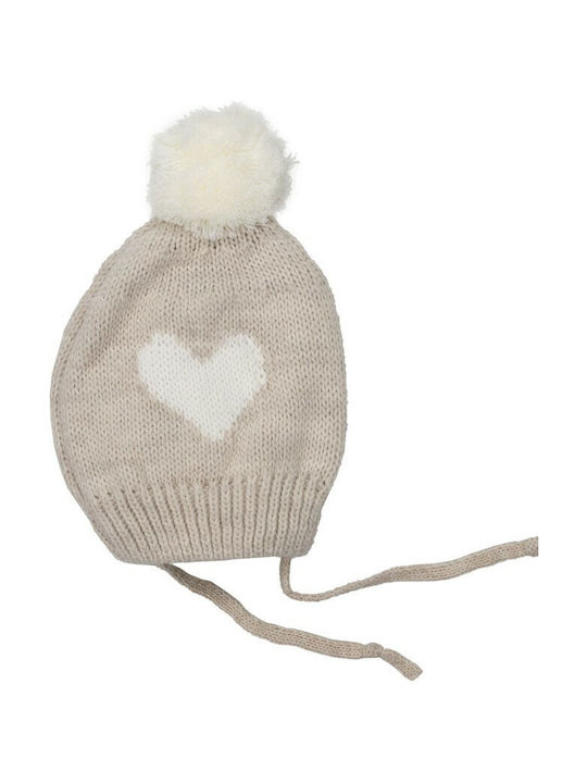 Kids Beanie Knitted Beige