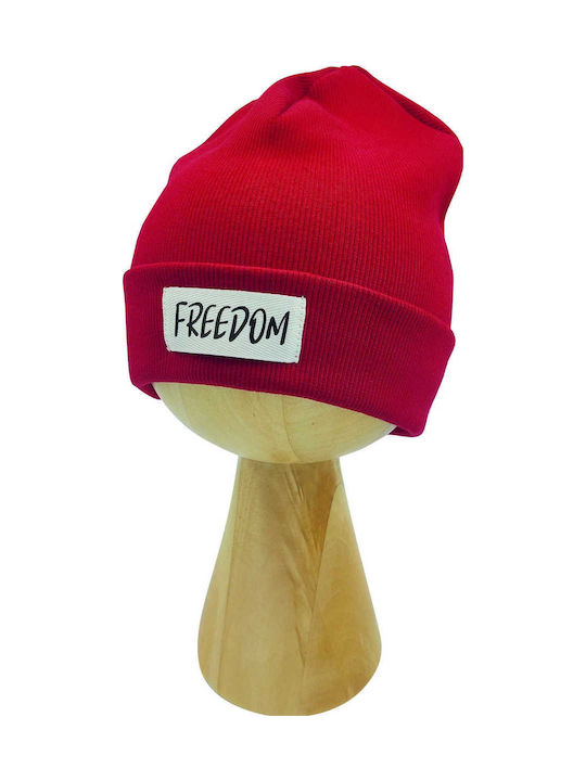 Kids Beanie Knitted Red