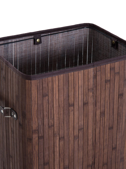 HomCom Laundry Basket Bamboo 72lt with Cap 40x30x60cm Brown