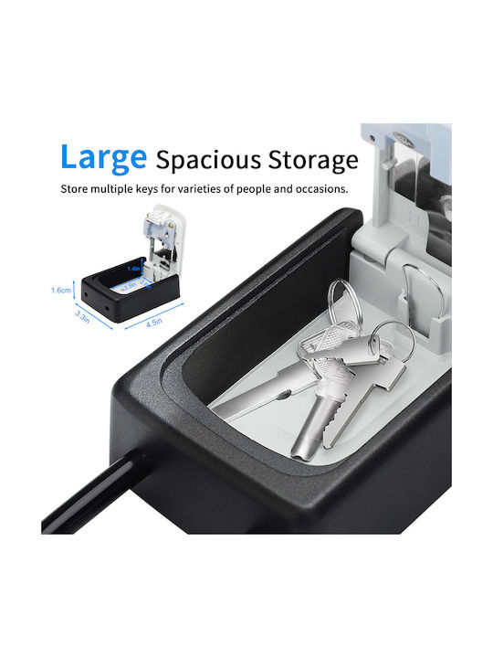 Wall-mounted Combination Key Holder Plastic with Combination Dial 8.5x4x12cm
