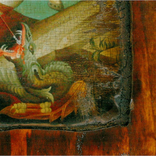 IconsGR Εικόνα Άγιος Γεώργιος Ξύλινη 25x38εκ.